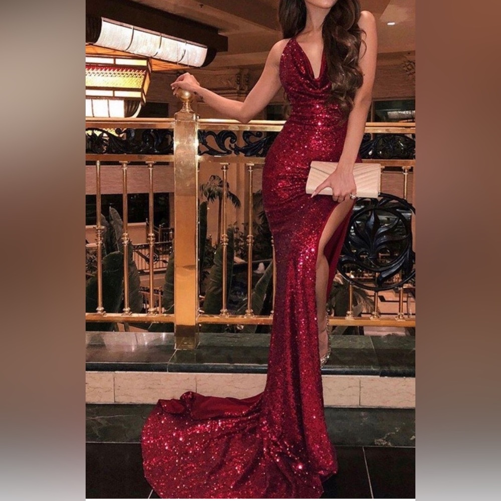 Burgundy Floor Length Dress